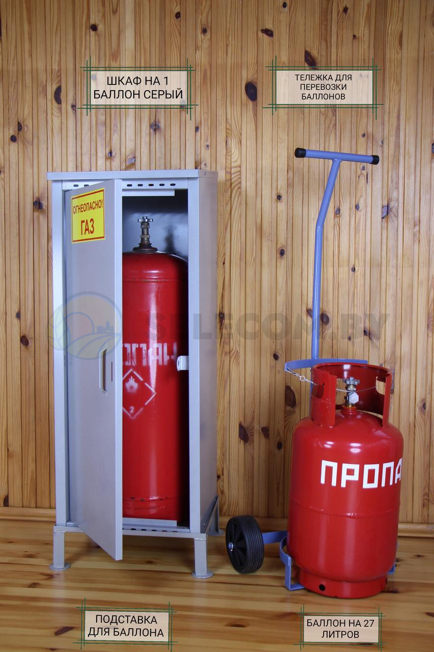 Шкаф для газовых баллонов (серый, 1х50 л.)