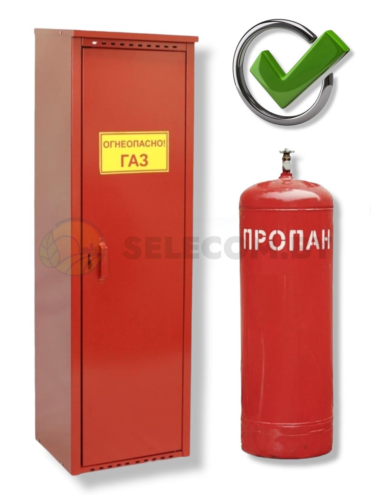 Шкаф для газовых баллонов (красный, 1*50 л.) 2