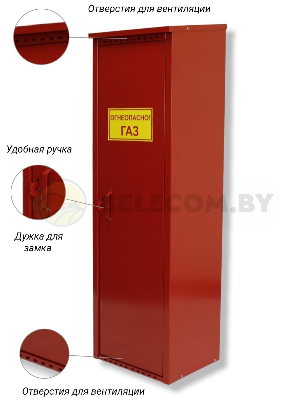 Шкаф для газовых баллонов (красный, 1*50 л.)