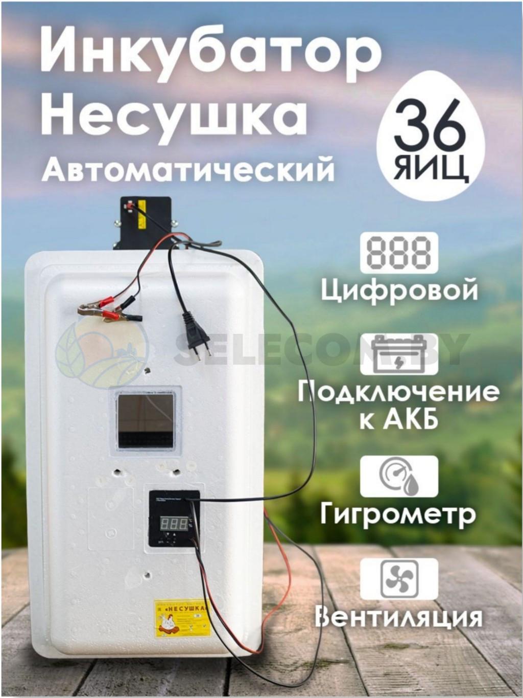 Инкубатор Несушка-36-ЭА+12В н/н 45Вг