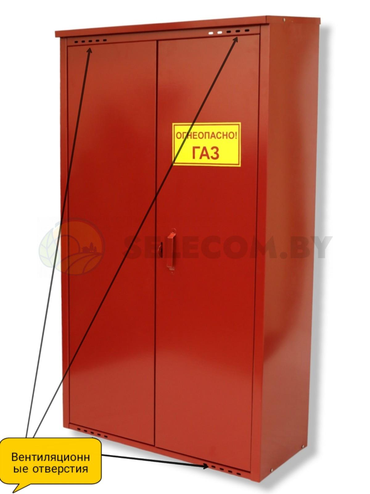 Шкаф для газовых баллонов (красный, 2*50 л.) высота 1,4 м. 18